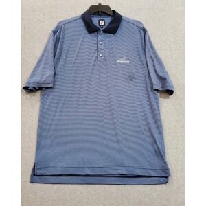 Footjoy Golf Polo XL Blue‎ White Stripes Tidewater Logo
